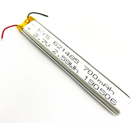 স্ট্রিপ LED লাইটের জন্য 621485 601585 651485 3.7v (3.8v) 700mah লিথিয়াম-আয়ন পলিমার ব্যাটারি