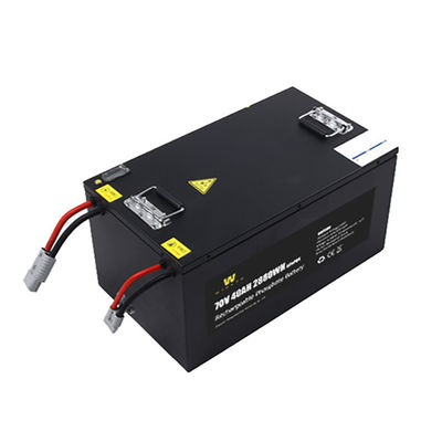 Bms সহ কালো Lifepo4 72V40Ah লিথিয়াম আয়ন মোটরসাইকেল ব্যাটারি