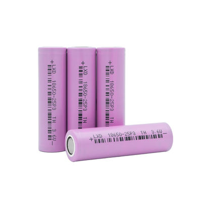3C সর্বোচ্চ 3.6v 2500mah 18650 লিথিয়াম আয়ন ব্যাটারি লিথিয়াম নলাকার কোষ
